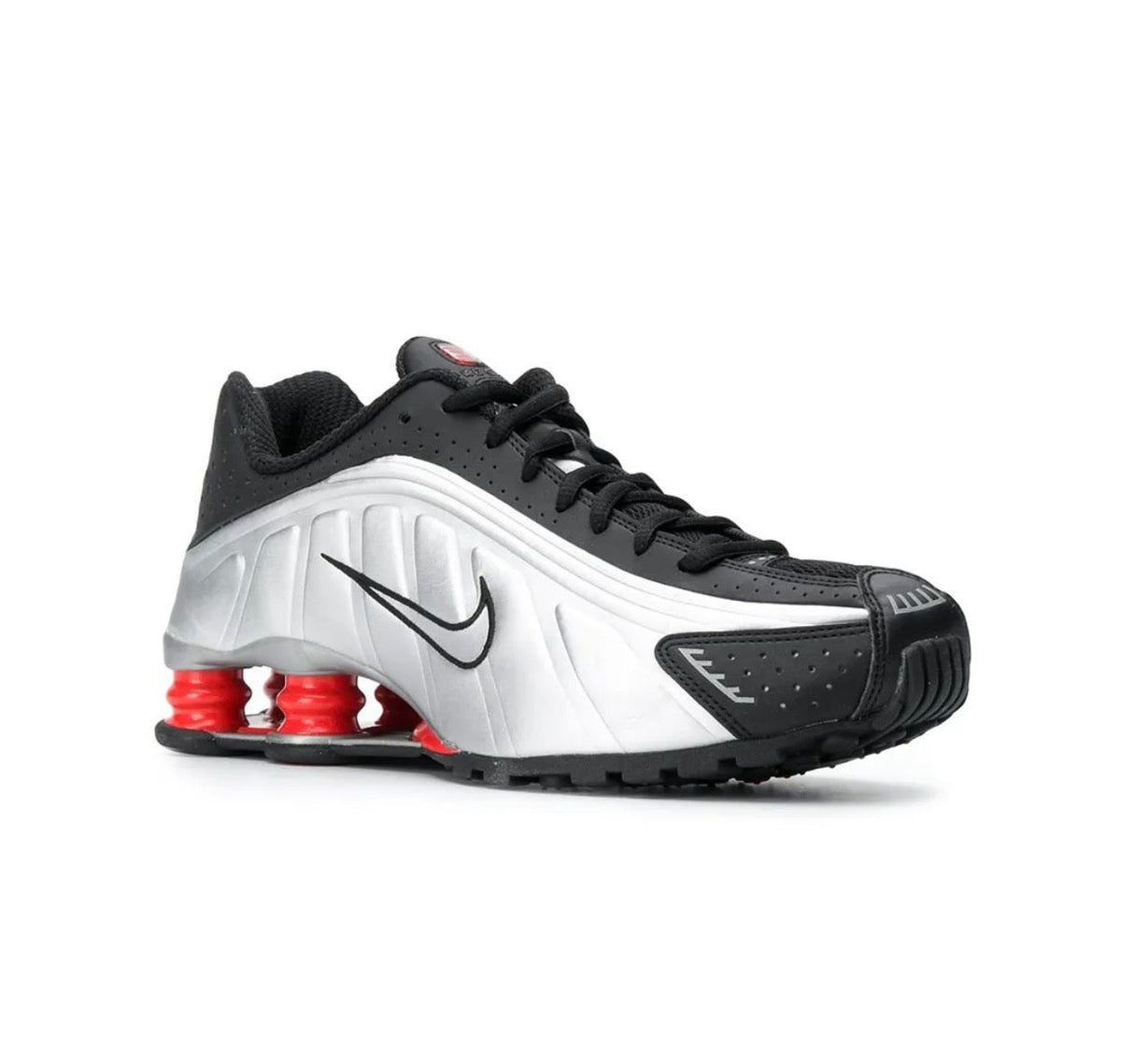 Nike Shox R4 Silver Black Red - high-performance athletic footwear in Black with advanced cushioning