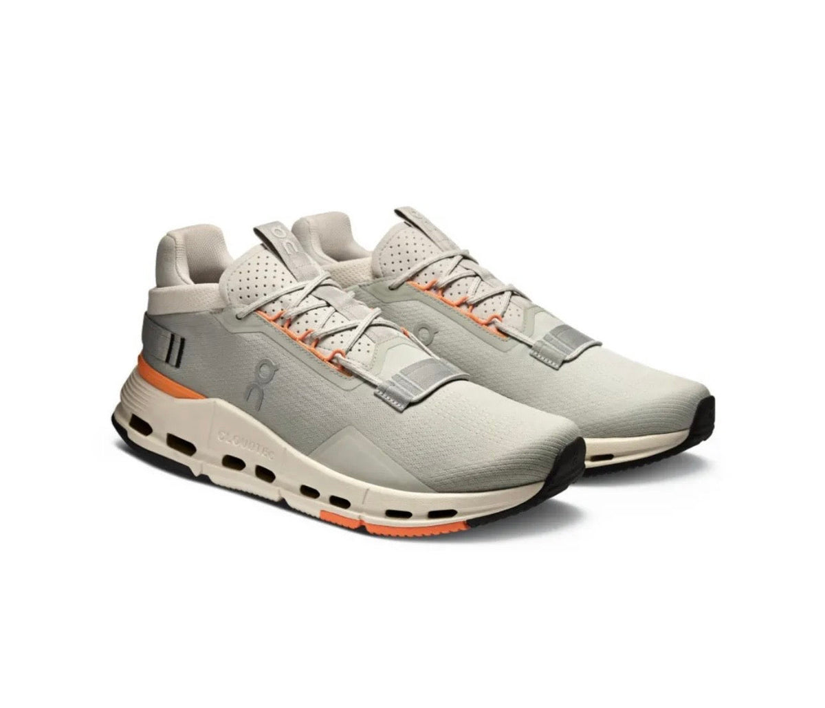 On Cloudnova Grey Orange - high-performance athletic footwear in Grey with advanced cushioning