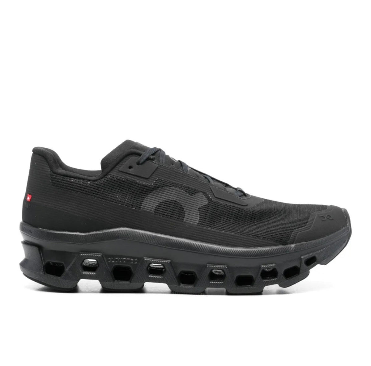 On Cloudmonster black - high-performance athletic footwear in Black with advanced cushioning