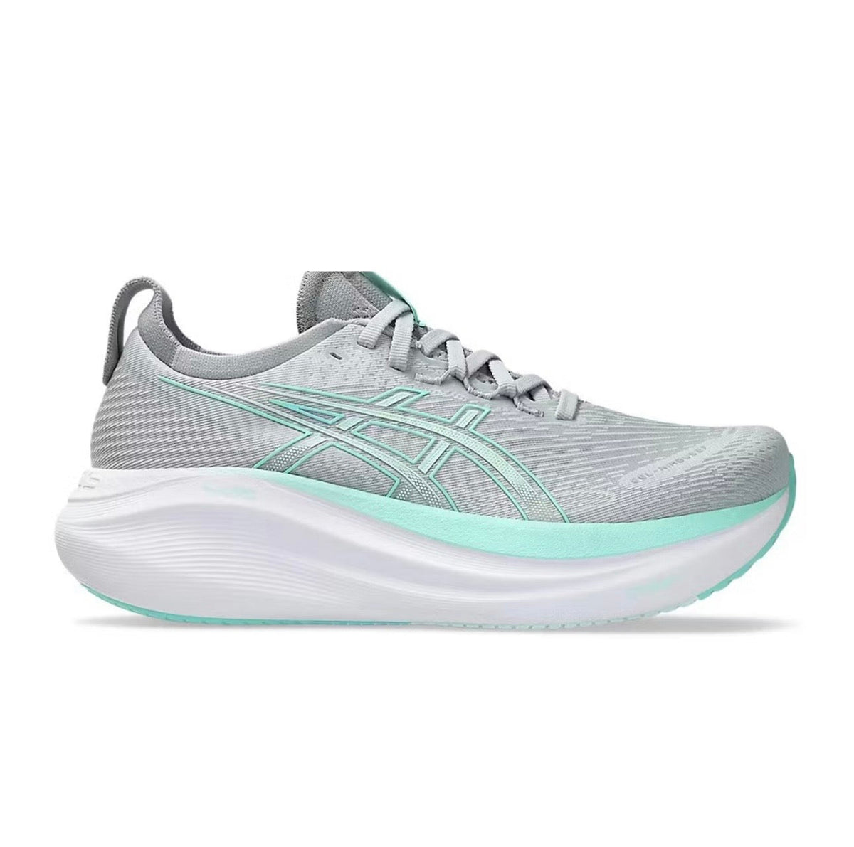 Asics Nimbus 27 Grey Blue - high-performance athletic footwear in Blue with advanced cushioning