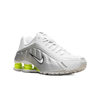 Nike Shox R4 Silver White Yellow - high-performance athletic footwear in White with advanced cushioning