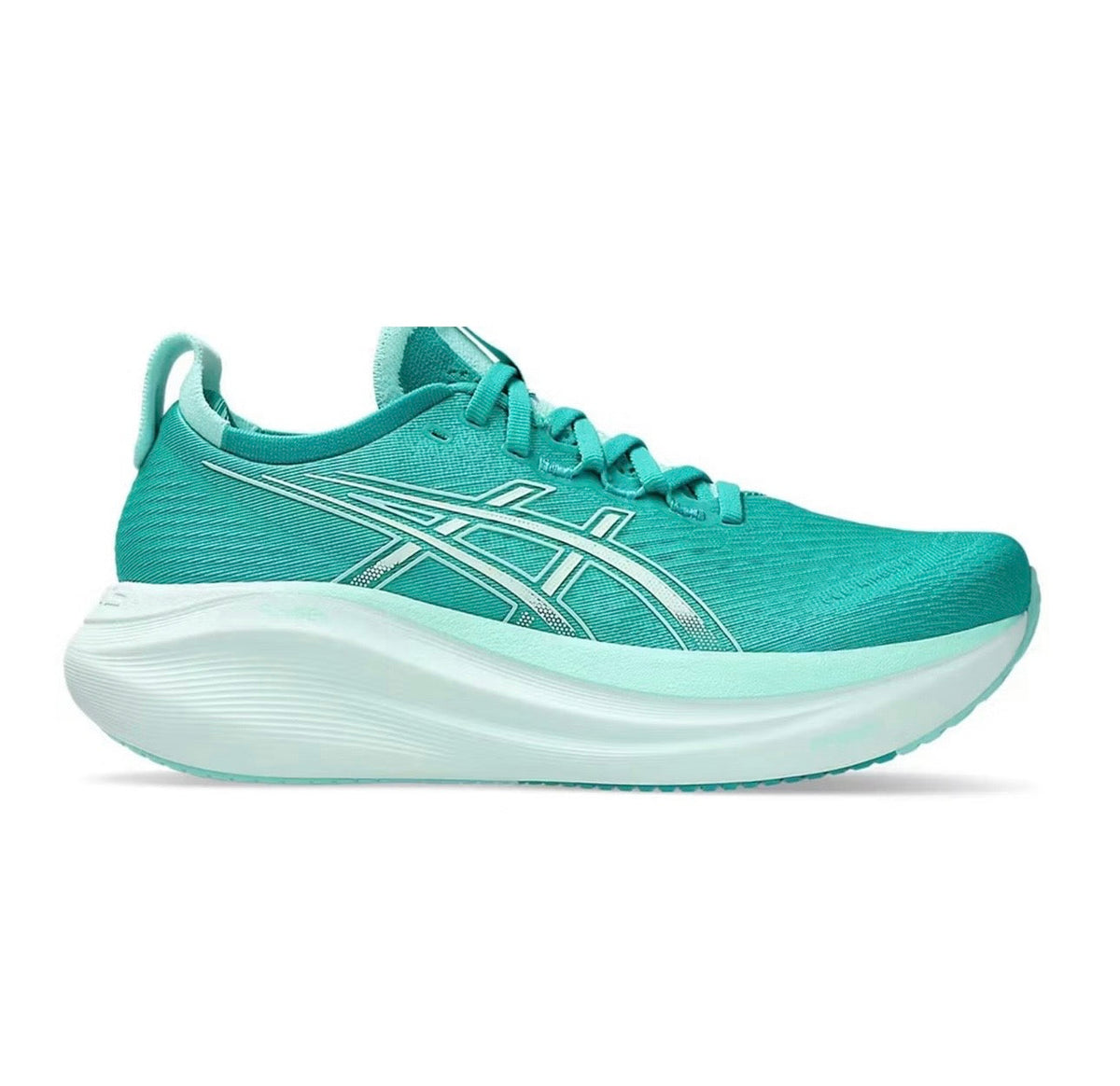 Asics Nimbus 27 Light Blue - high-performance athletic footwear in Blue with advanced cushioning