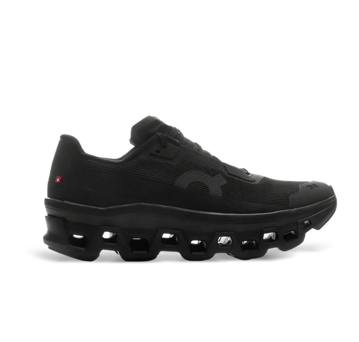 On Cloudmonster black - high-performance athletic footwear in Black with advanced cushioning