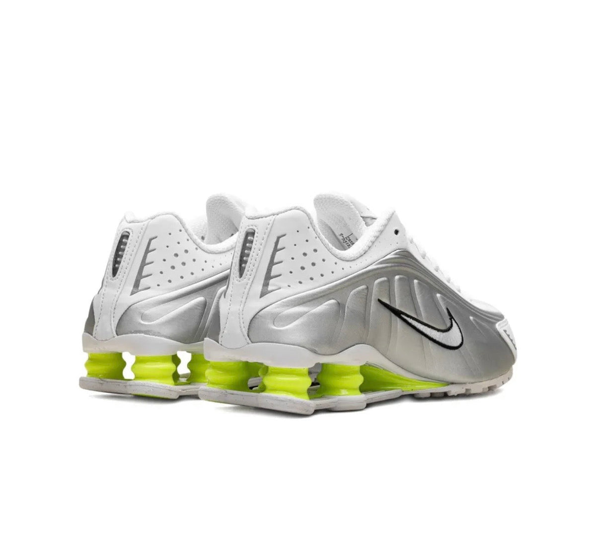 Nike Shox R4 Silver White Yellow - high-performance athletic footwear in White with advanced cushioning