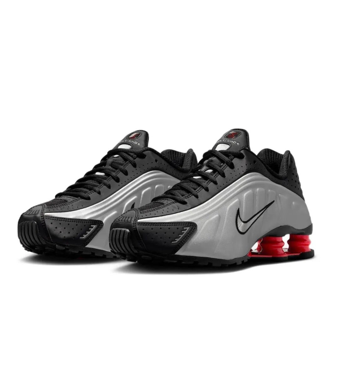 Nike Shox R4 Silver Black Red - high-performance athletic footwear in Black with advanced cushioning