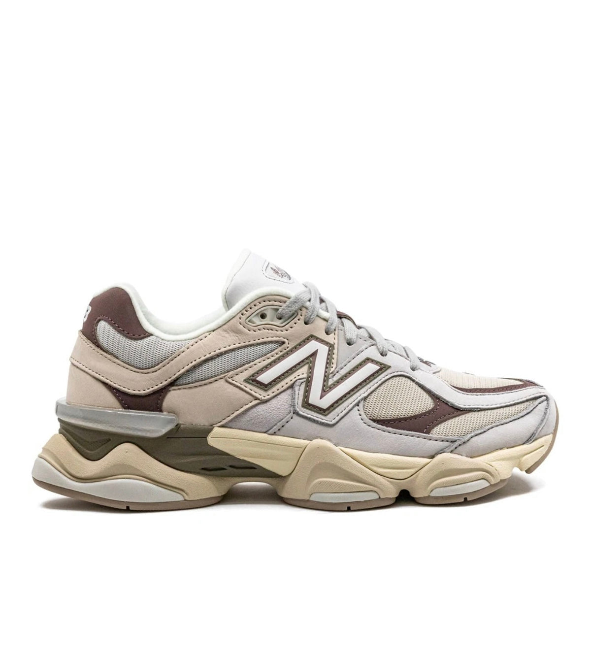 New Balance 9060 Light grey and green olive - high-performance athletic footwear in Green with advanced cushioning