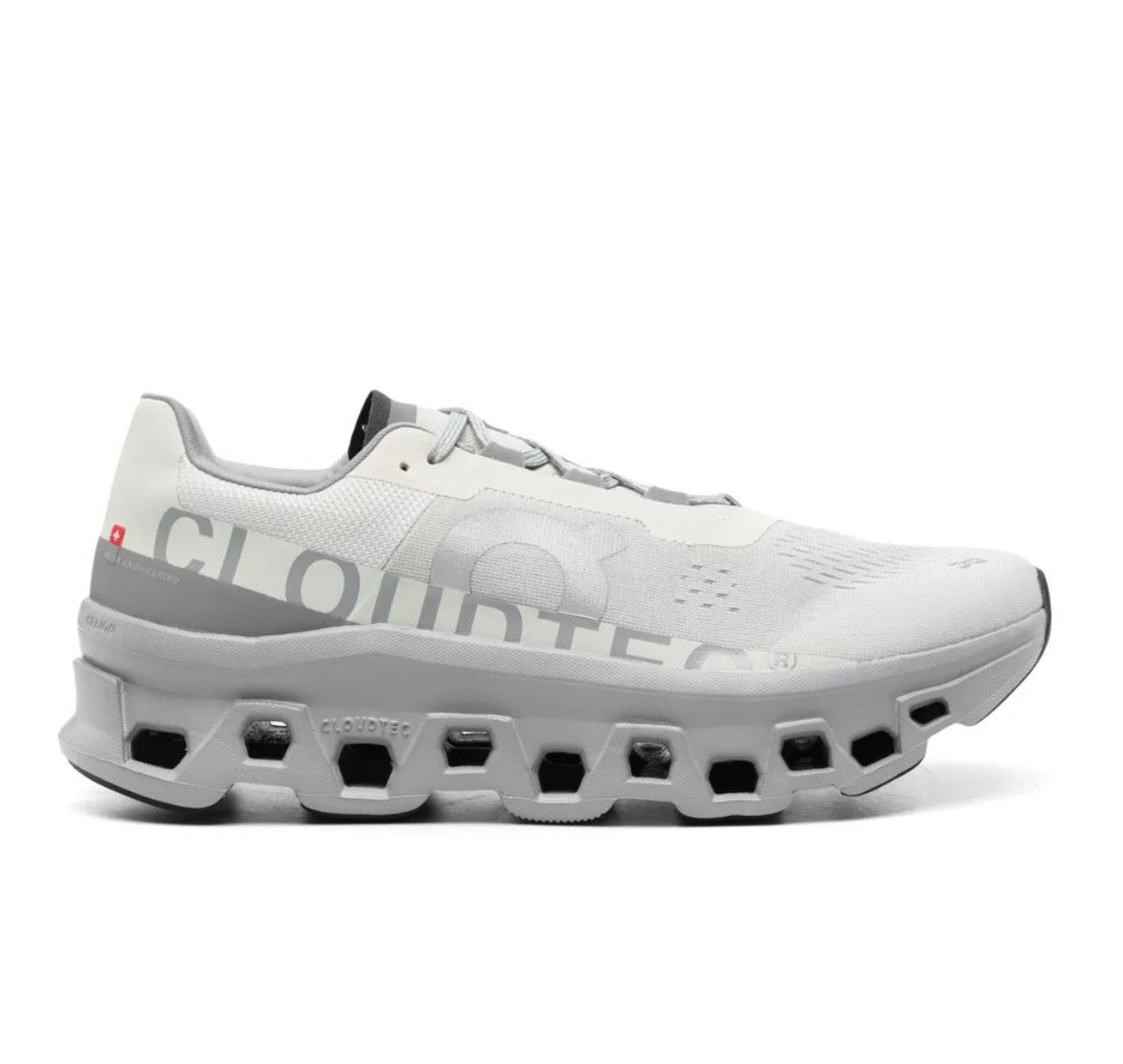 On Cloudmonster light grey - high-performance athletic footwear in Grey with advanced cushioning
