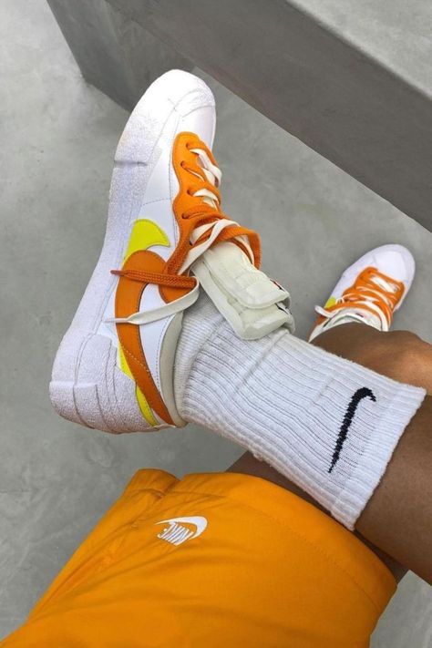 Nike Blazer Low Sacai White Magma Orange - high-performance athletic footwear in White with advanced cushioning