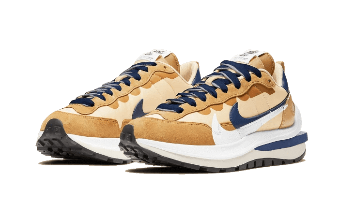 Nike X Sacai Vaporwaffle Tan Navy high-performance athletic footwear Navy